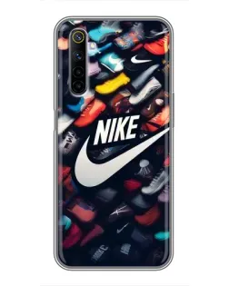 Чехол для Realme 6 с картинкой «Коллекция кроссовок Nike»