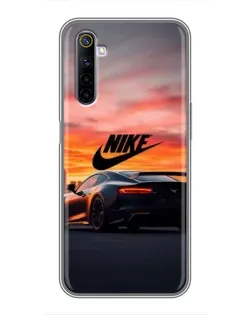 Чехол для Realme 6 с картинкой «Nike и суперкар»