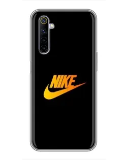 Чехол для Realme 6 с картинкой «Золотой логотип Nike»
