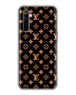 Чехол для Realme 6 с картинкой «Золотая монограмма LV»