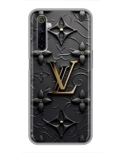 Чехол для Realme 6 с картинкой «Кожаная текстура LV»