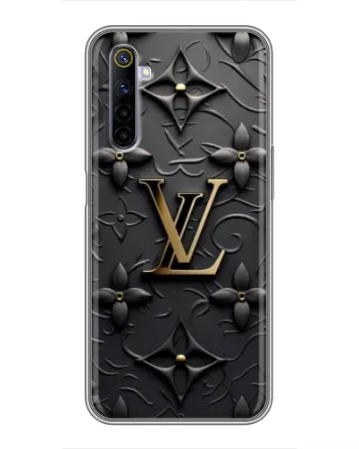 Чехол для Realme 6 с картинкой «Кожаная текстура LV»