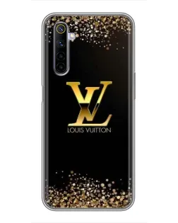Чехол для Realme 6 с картинкой «LV — золотые искры»