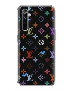 Чехол для Realme 6 с картинкой «Цветная монограмма LV»