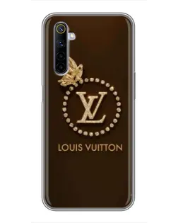 Чехол для Realme 6 с картинкой «LV — золотая печать»