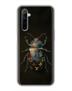 Чехол для Realme 6 с картинкой «LV — мраморный принт»
