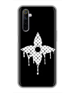 Чехол для Realme 6 с картинкой «Цветочная монограмма»