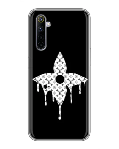 Чехол для Realme 6 с картинкой «Цветочная монограмма»