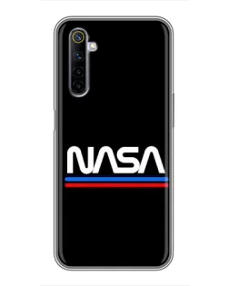 Чехол для Realme 6 с картинкой «NASA — классика Red Blue»