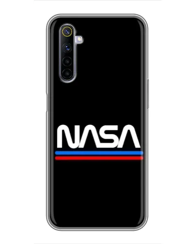 Чехол для Realme 6 с картинкой «NASA — классика Red Blue»