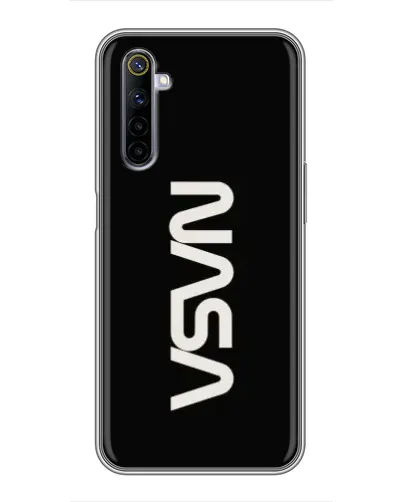 Чехол для Realme 6 с картинкой «NASA — вертикальный логотип»