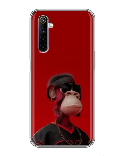 Чехол для Realme 6 с картинкой «Bored Ape в красном»