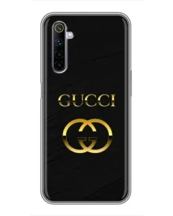 Чехол для Realme 6 с картинкой «Золотой логотип Gucci»