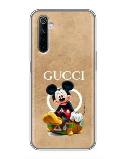 Чехол для Realme 6 с картинкой «Микки Маус Gucci — крафт»