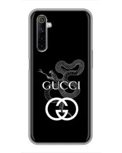 Чехол для Realme 6 с картинкой «Gucci — серебряная змея»
