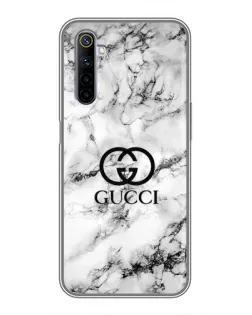 Чехол для Realme 6 с картинкой «Gucci — мраморный шик»