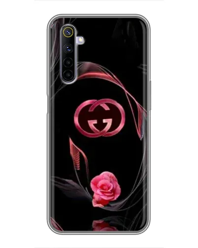 Чехол для Realme 6 с картинкой «Gucci — неоновая роза»