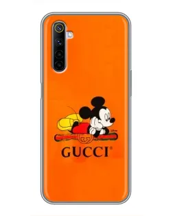 Чохол для Realme 6 з картинкою «Міккі Маус Gucci — помаранч»