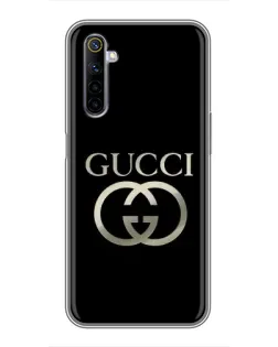 Чохол для Realme 6 з картинкою «Gucci — золото на чорному»