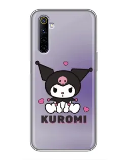 Чехол для Realme 6 с картинкой «Kuromi — фиолетовый арт»