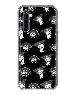 Чехол для Realme 6 с картинкой «Черный паттерн Kuromi»