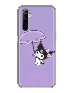 Чехол для Realme 6 с картинкой «Kuromi с зонтиком»