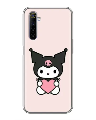 Чехол для Realme 6 с картинкой «Kuromi и сердце»