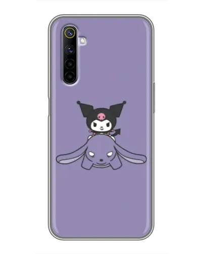 Чехол для Realme 6 с картинкой «Kuromi на лиловом фоне»