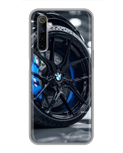 Чехол для Realme 6 с картинкой «Колесо BMW вблизи»