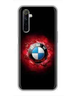 Чехол для Realme 6 с картинкой «Логотип BMW — вспышка»