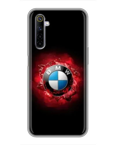 Чехол для Realme 6 с картинкой «Логотип BMW — вспышка»