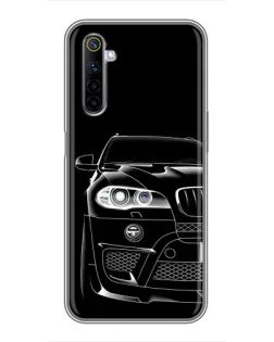 Чехол для Realme 6 с картинкой «Темный силуэт BMW»
