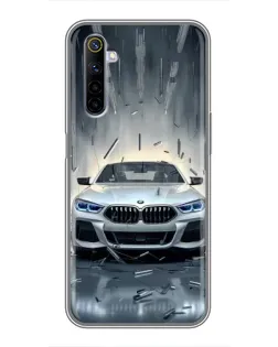 Чехол для Realme 6 с картинкой «BMW в свете фар»