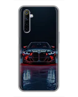 Чехол для Realme 6 с картинкой «BMW на мокрой дороге»