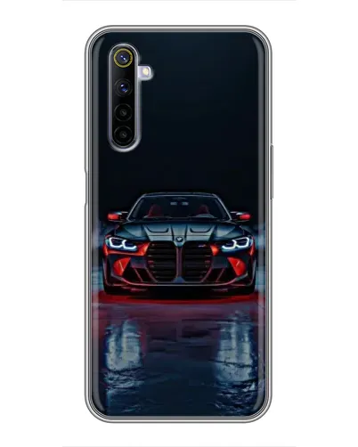 Чехол для Realme 6 с картинкой «BMW на мокрой дороге»