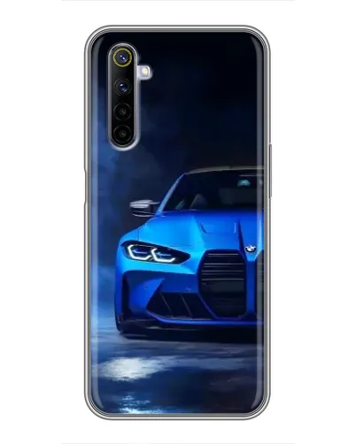 Чехол для Realme 6 с картинкой «Голубая BMW M4»
