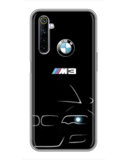 Чехол для Realme 6 с картинкой «Минималистичный принт BMW M3»