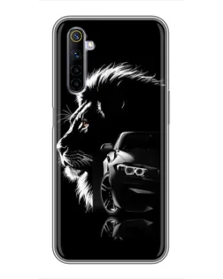 Чехол для Realme 6 с картинкой «BMW и лев»