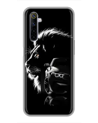 Чехол для Realme 6 с картинкой «BMW и лев»