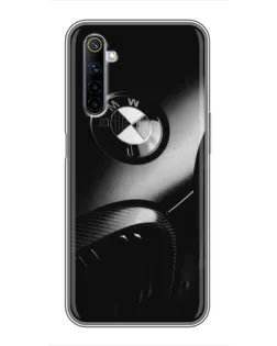 Чехол для Realme 6 с картинкой «Эмблема BMW — макро»