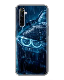 Чехол для Realme 6 с картинкой «BMW под дождем»