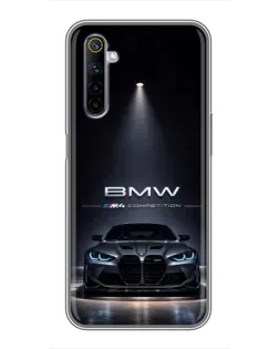 Чехол для Realme 6 с картинкой «BMW сквозь ночной город»