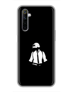 Чохол для Realme 6 з картинкою «PUBG — білий шолом»