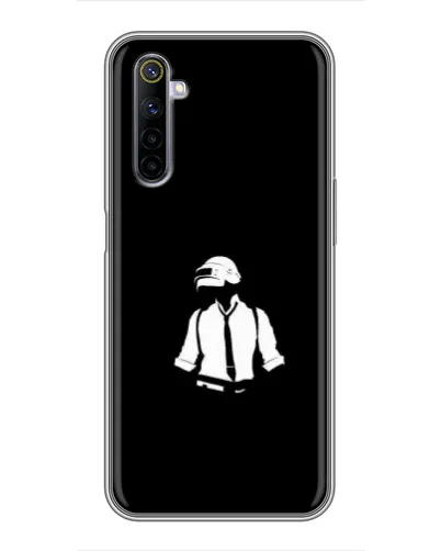 Чохол для Realme 6 з картинкою «PUBG — білий шолом»