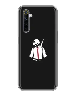 Чохол для Realme 6 з картинкою «PUBG — силует воїна»
