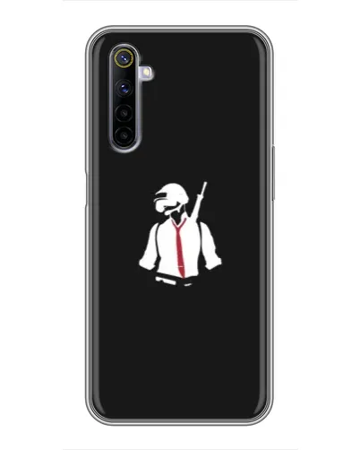Чохол для Realme 6 з картинкою «PUBG — силует воїна»