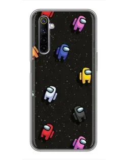 Чохол для Realme 6 з картинкою «Космічний патерн Among Us»