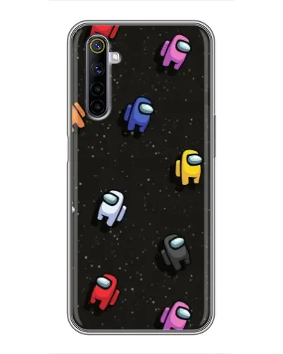 Чехол для Realme 6 с картинкой «Космический паттерн Among Us»