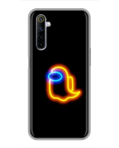 Чехол для Realme 6 с картинкой «Among Us неоновое сияние»