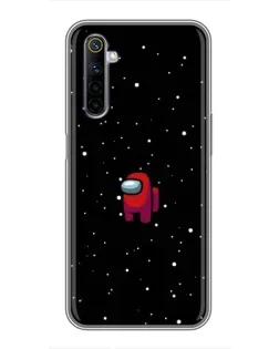 Чехол для Realme 6 с картинкой «Красный Among Us»